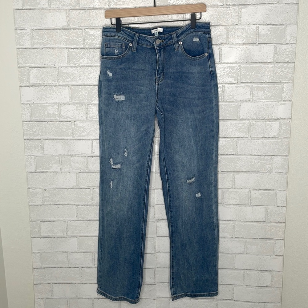 B.P. Distressed Straight Leg Jeans